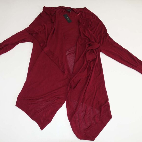 Worthington Women's Long Tunic Open Front Cardigan Sweater XL NWT Red X-Large - Picture 1 of 5